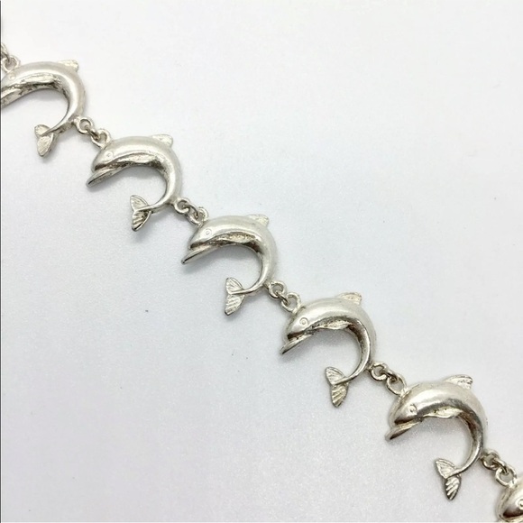 🐬 DOLPHIN LINK STERLING SILVER BRACELET 🐬 - Picture 6 of 7